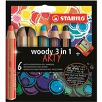 Pastelli Stabilo Woody Arty Line  6 pz. + temp.