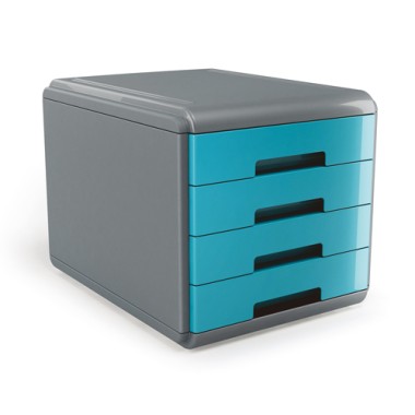 Mydesk Cassettiera a 4 Turchese