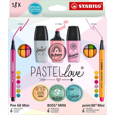 Pastel Love Stabilo Set da 18 pz. 77/5-8-5