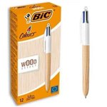 Penne Bic 4 Colori Wood 12 pz.