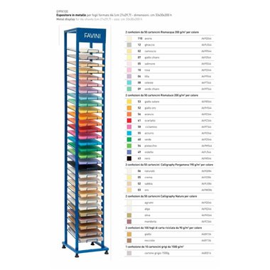 Expo Metallo Carte A4 Favini Rismaluce e Rismacqua 30 spazi 5100 ff