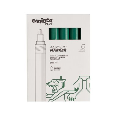 Carioca Plus Marker Acrilici 6 pz. 04 Green