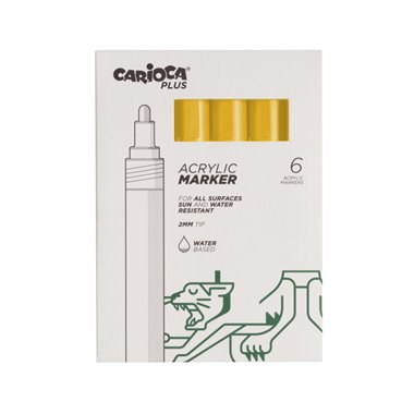 Carioca Plus Marker Acrilici 6 pz. 05 Yellow