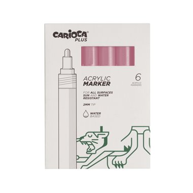 Carioca Plus Marker Acrilici 6 pz. 12 Pink