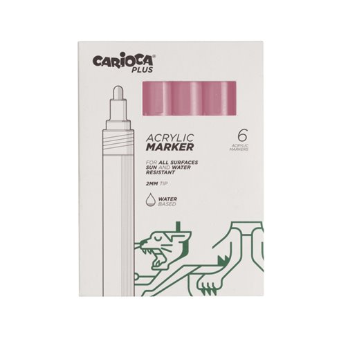 Carioca Plus Marker Acrilici 6 pz. 12 Pink