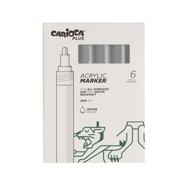 Carioca Plus Marker Acrilici 6 pz. 37 Silver