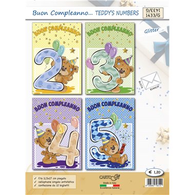 Biglietti CartoGi 24 Compleanno Bimbi 1433/G 2-3-4-5 Anni