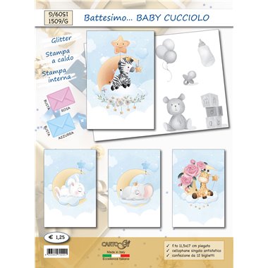 Biglietti CartoGi 24 Battesimo 1509/G Baby cucciolo