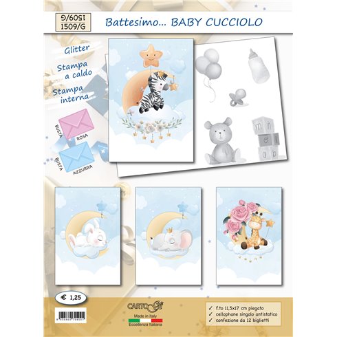 Biglietti CartoGi 24 Battesimo 1509/G Baby cucciolo