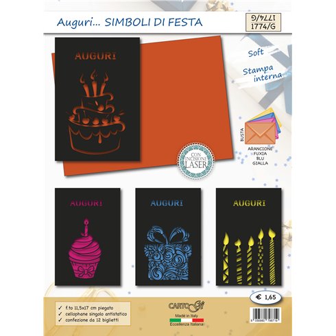 Biglietti CartoGi 24 Auguri generico 1774/G Simboli di festa