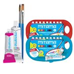 Colori a Tempera Mitama 10 ml a 9 + Pennelli