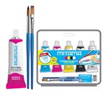 Colori a Tempera Mitama 21 ml a 5 + Pennelli