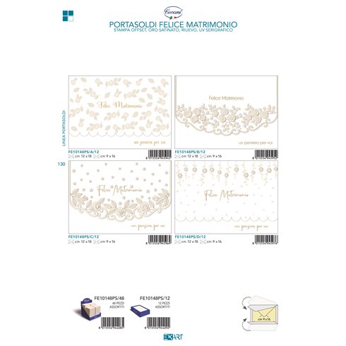 Biglietti Cecami 24 P/Soldi Matrimonio FE10148PS/12 pz.