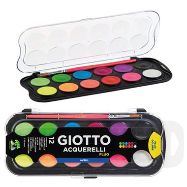 Acquarelli Giotto 30 mm a 12 Fluo F351400