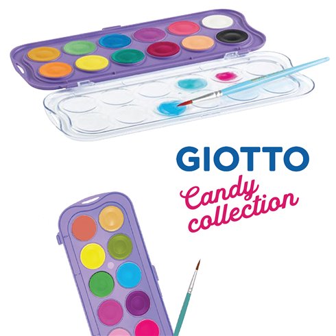 Acquarelli Giotto 30 mm a 12 colori Candy Collection