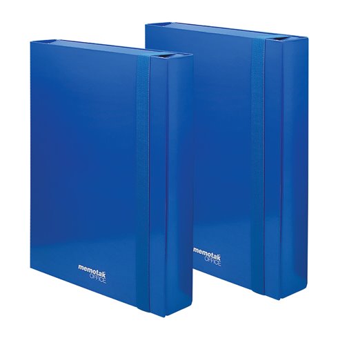 Cartelle con elastico dorso  3  Memotak Office Blu