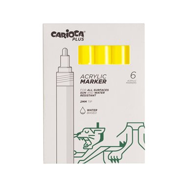 Carioca Plus Marker Acrilici 6 pz. 34 Yellow Fluo