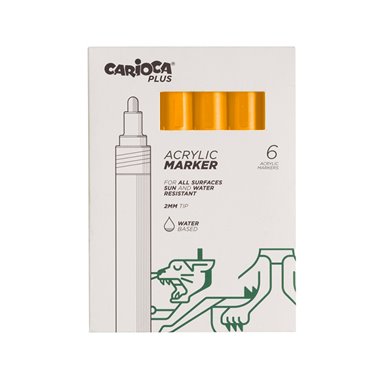 Carioca Plus Marker Acrilici 6 pz. 35 Orange Fluo