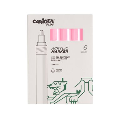 Carioca Plus Marker Acrilici 6 pz. 36 Pink Fluo