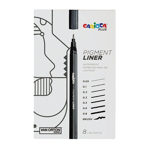 Carioca Plus Pigment Liner Box 8 pz.