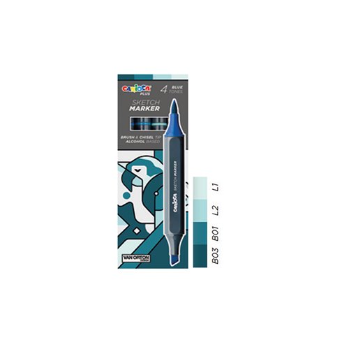 Carioca Plus Sketch Marker Blue Tones 4 pz.