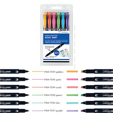 Evidenziatori Tombow Mono Edge PWA-TC-6P a 6