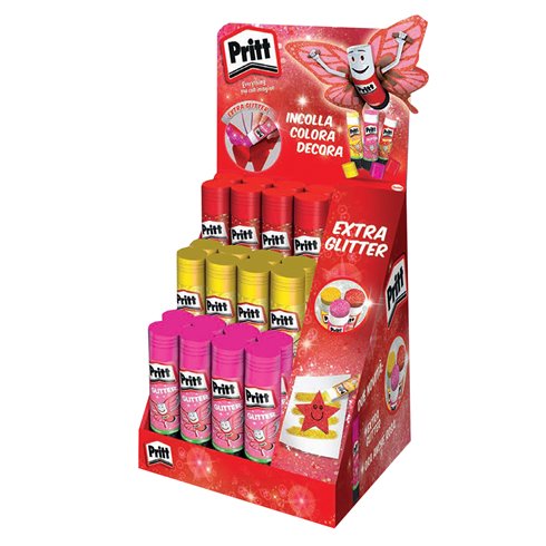 Colla Stick Pritt Glitter 20 gr. Expo 24 pz.