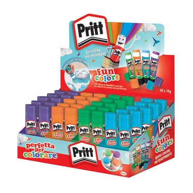 Colla Stick Pritt Colorata 10 gr. Expo 40 pz.