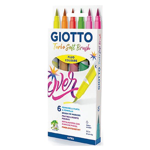 Pennarelli Giotto Turbo Soft Brush a  6 Fluo 10 pz