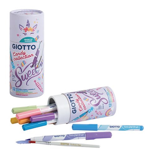 Pennarelli Giotto Soft Brush 12 pz. Candy Collection