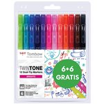 Pennarelli Tombow Twin Tone Bright PSW-PK-12P-1 a 10