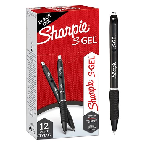 Penne Sharpie Scatto Gel RT 0.7 Nero 12 pz.