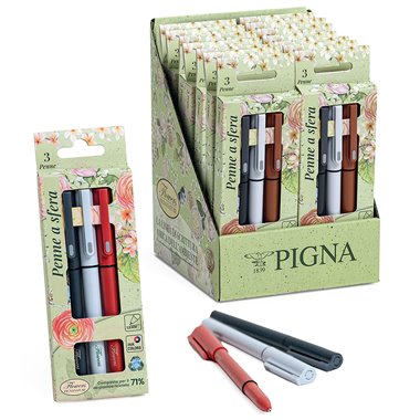 Pigna Nature Flowers Blister da 3 Penne B-N-R