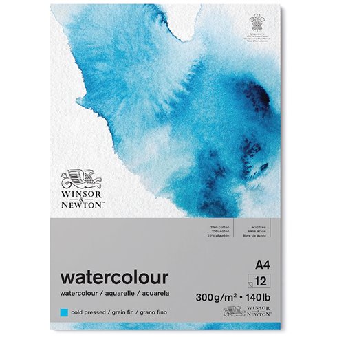 W&N Blocco Watercolor A4 grana fine 300 gr. 12 fogli