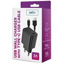 TF Caricatore Setty a muro USB 3A + Cavo Type-C Nero