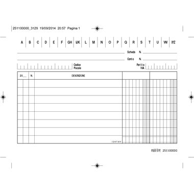 MT Schede 2 Colonne con rubrica A-Z 10,5X14,8 100 pz 25110000