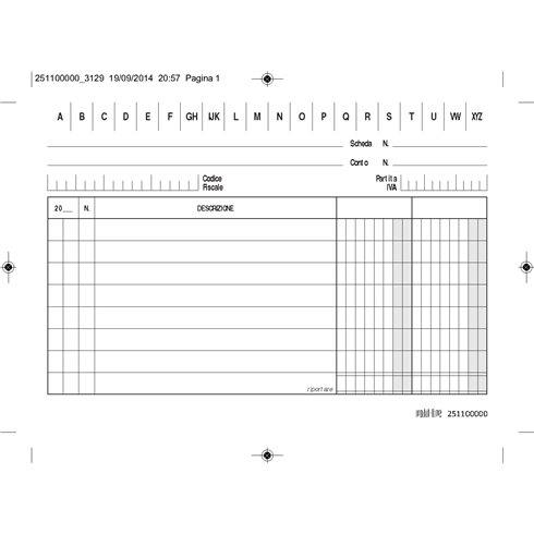 MT Schede 2 Colonne con rubrica A-Z 10,5X14,8 100 pz 25110000