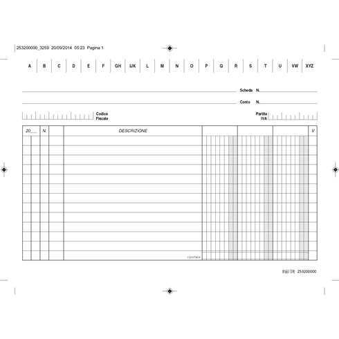 MT Schede 3 Colonne con rubrica A-Z 14,8x21 100 pz 25320000