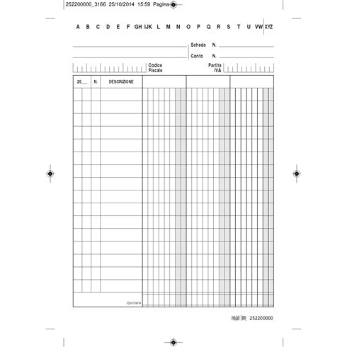 MT Schede 3 Colonne con rubrica A-Z 17x12 100 pz 25220000