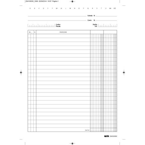 MT Schede 2 Colonne con rubrica A-Z 21x15 100 pz 255410000