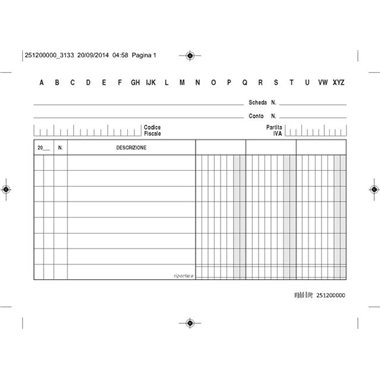 MT Schede 3 Colonne con rubrica A-Z 10,5x15 100 pz 25120000