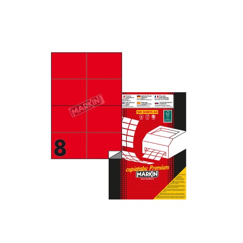Etichette su A4 Markin 105x74 800 pz. Rosso