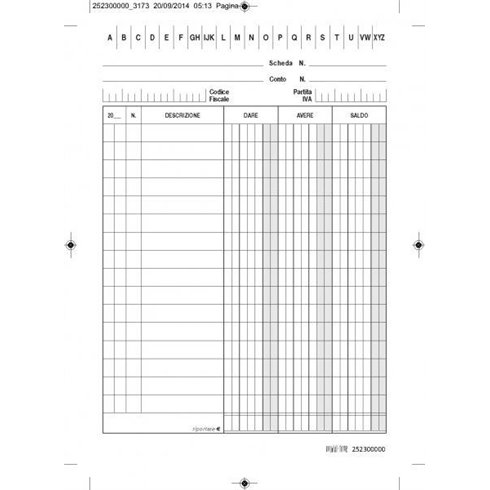 MT Schede Dare Avere Saldo 17x12 100 pz 252300000