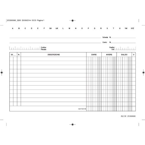 MT Schede Dare Avere Saldo 15x21 100 pz 253300000