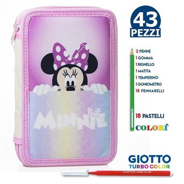 GS 24 Astuccio 3 Zip Minnie Lovely 18+18 Giotto