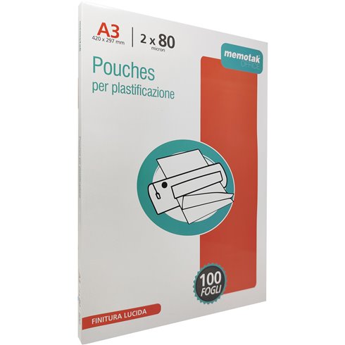 Pouches Memotak 150 mic. A3 100 pz.