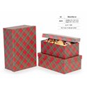 Scatole Regalo Star Natale 24 Tartan Rettangolari Set da 3 pz.