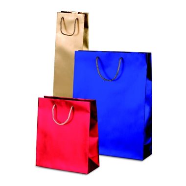 Shopper Sadoch 24 Natale Rex Bottiglia Metal Rosso12x9x37 10 pz.