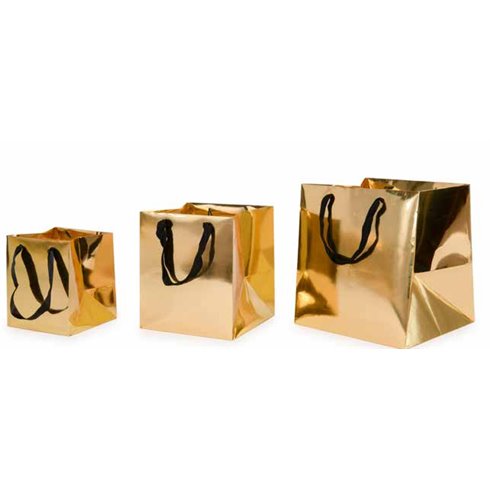 Shopper Star Natale 24 Mirror Metal Panettone Oro 20x20x23 10 pz.