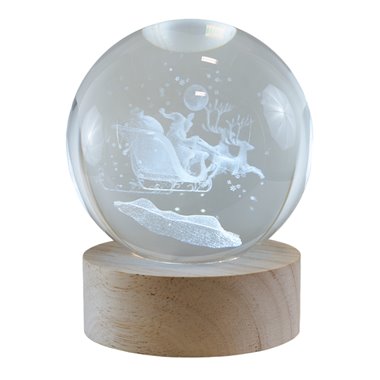 Lampada Sfera con base 8 cm Babbo Natale